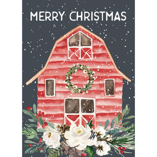 Merry Barn Folded Holiday Cards